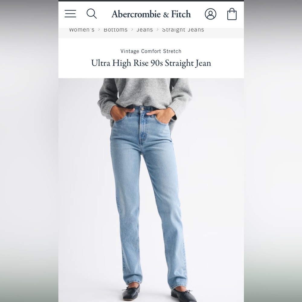Abercrombie & Fitch Ultra High Rise 90s Straight Curve Love